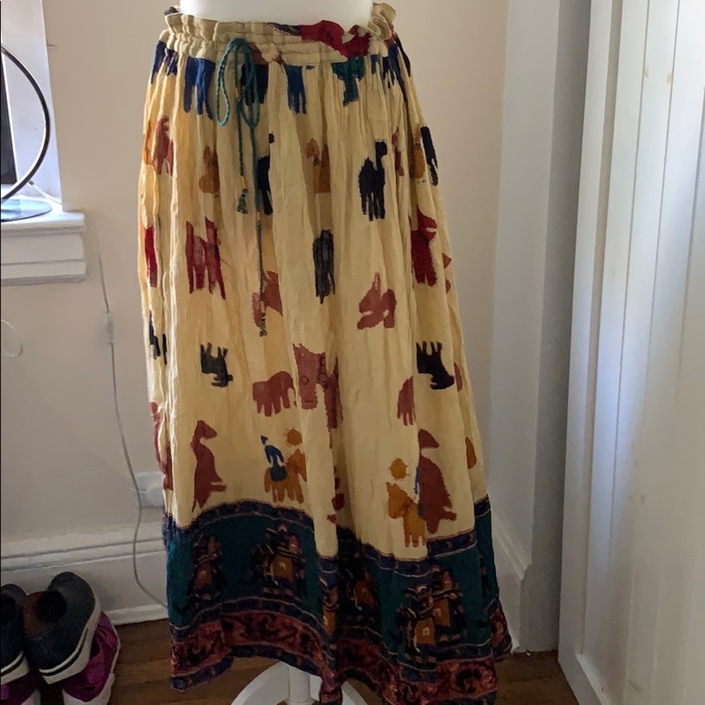 Vintage 1970 boho multicolor skirt